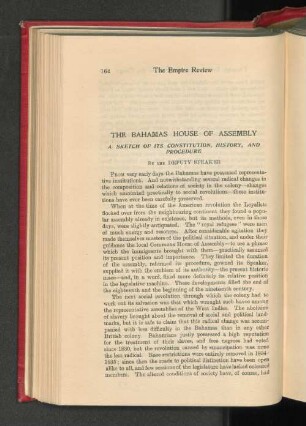 The Bahamas House of Assembly. A Sketch of its Constitution, History, and Procedure.