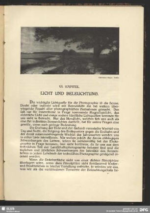VI. Kapitel, Licht und Beleuchtung