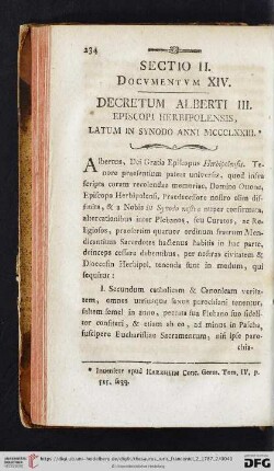 Sectio II, Docvmentvm XIV