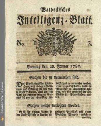 No. 3, Dienstag den 18. Januar 1780
