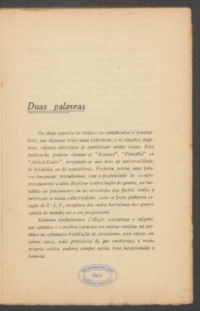 Duas palavras