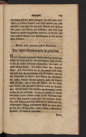 Drey und zwanzigstes Kapitel. Das öftere Dienstwechseln ist gefährlich
