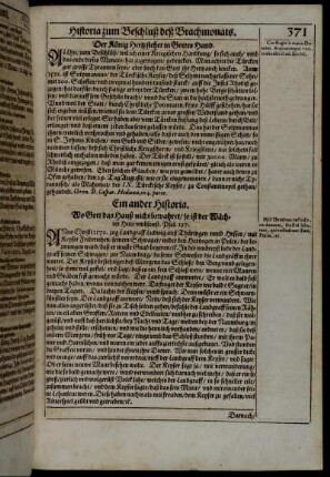 Historia zum Beschluß des Brachmonats.