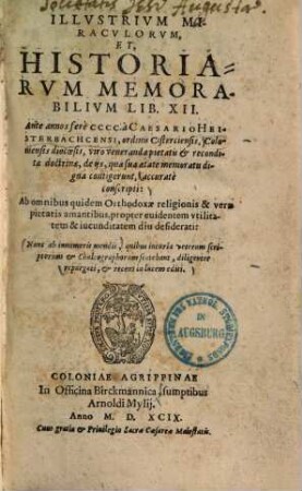 Illvstrivm Miracvlorvm Et Historiarvm Memorabilivm Lib. XII.