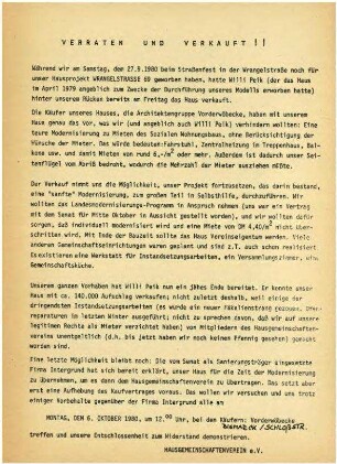 Flugschrift: Verraten und verkauft!! 1980