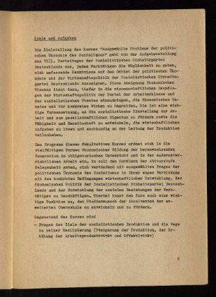 Ziele und Aufgaben