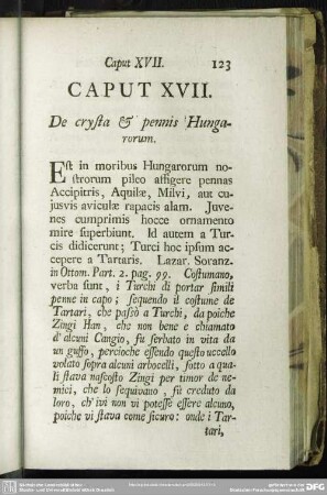 Caput XVII. De crysta & pennis Hungarorum