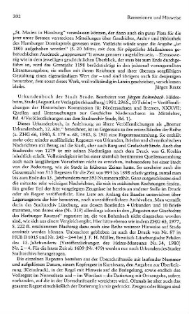 Urkundenbuch der Stadt Stade, bearb. von Jürgen Bohmbach, (Veröffentlichungen der Historischen Kommission für Niedersachsen und Bremen, 37, Quellen und Untersuchungen zur Geschichte Niedersachsens im Mittelalter, 4), (Veröffentlichungen aus dem Stadtarchiv Stade, 1) : Hildesheim u.a., Lax, 1981