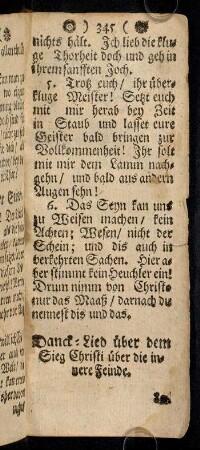 345-354, 89. Danck-Lied ueber dem Sieg Christi ...; ...