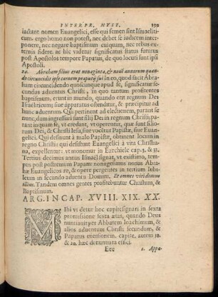 Arg. In Cap. XVIII. XIX. XX.