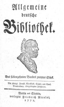 Des siebenzehnten Bandes zweytes Stück.