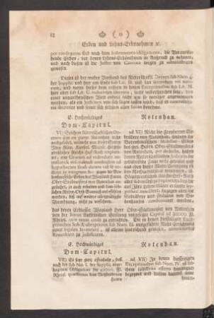 E. Hochwürdiges Dom-Capitul. VII) Es seye ganz offenbahr, ...