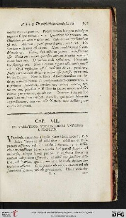 Cap. VIII: De variatione vocabvlorvm vniversa s. simplice