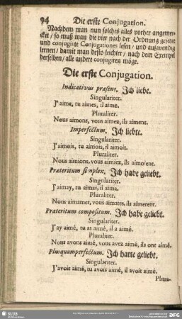 Die erste Conjugation
