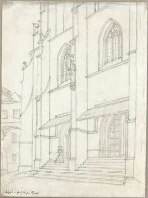 Hoffstadt, Friedrich; Kassette 1: Mappe 1. Kirchen (925-972) - Hauptkirche in Schrotz (Perspektive)