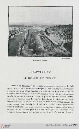 Chapitre IV: Le Théatre, les Thermes