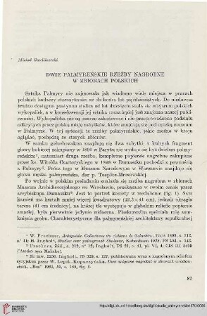 4: Dwie Palmyreńskie rzeźby nagrobne w zbiorach Polskich