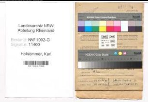 Entnazifizierung Karl Hofsommer, geb. 17.02.1900 (Kellner)