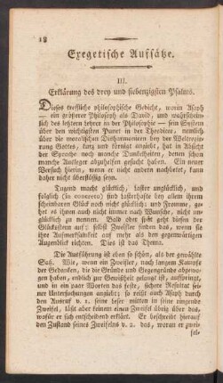 III. Erklärung des drey und siebenzigsten Psalms.