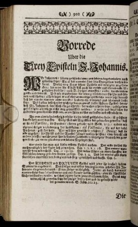 Vorrede Uber die Drey Episteln S. Johannis.