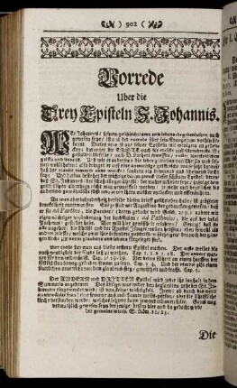 Vorrede Uber die Drey Episteln S. Johannis.