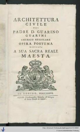 Architettura civile : Opera Postuma