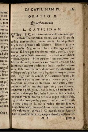 Oratio X. Quae est quarta in L. Catilinam