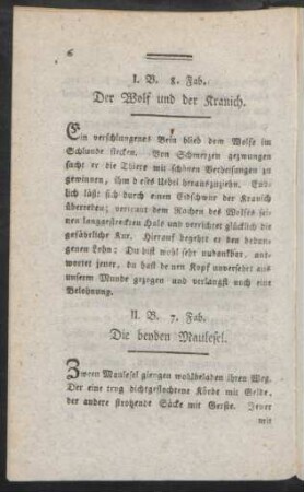 II. B. 7. Fab. Die beyden Maulesel