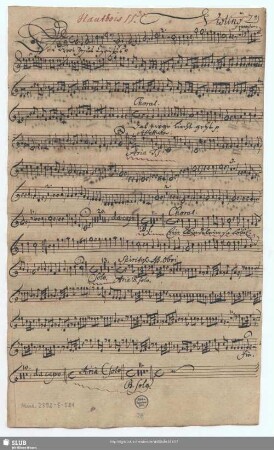 Violino 2o [= gestrichen] Hautbois IImo.