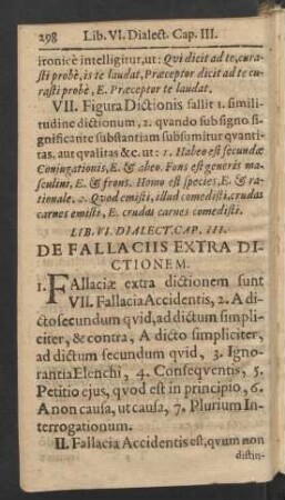 Cap. III. De Fallaciis Extra Dictionem.