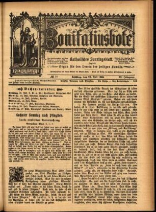 Erste Ausgabe vom Sonntag, den 23. Juli 1905.