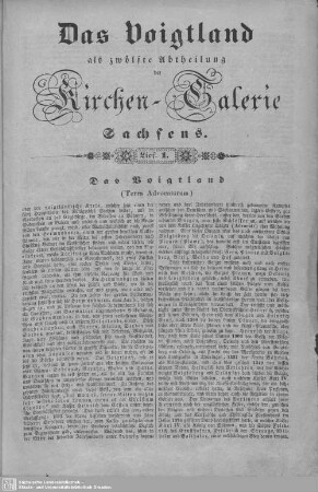 Das Voigtland, Schöneck : 1. Lieferung