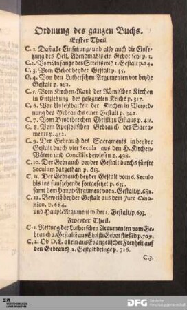 Ordnung des ganzen Buchs.