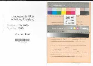 Entnazifizierung Paul Kremer , geb. 15.08.1900 (Arbeiter)