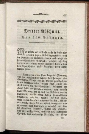 Dritter Abschnitt. Von dem Podagra.