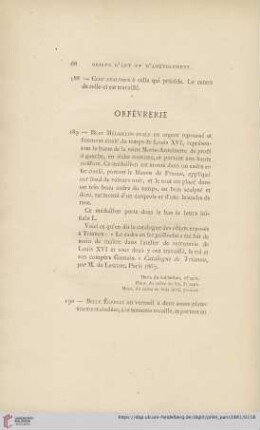 Orfêvrerie (Nr. 189 - 211)