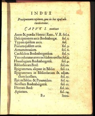 Index Præcipuorum capitum, quæ in hoc opusculo continentur.