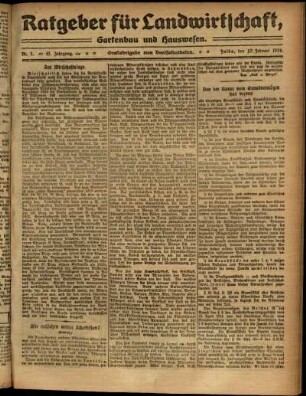 Zweite Ausgabe vom Sonntag, den 10. Februar 1924.