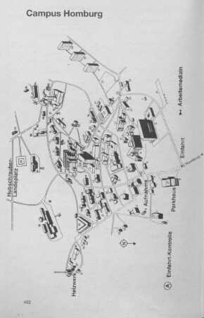 Lageplan Universitätskliniken Campus Homburg