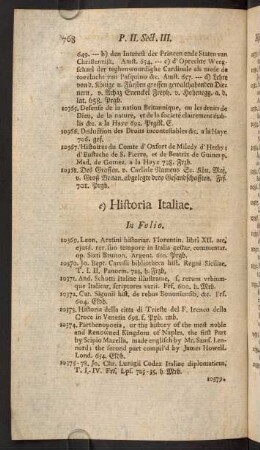 e) Historia Italiae.