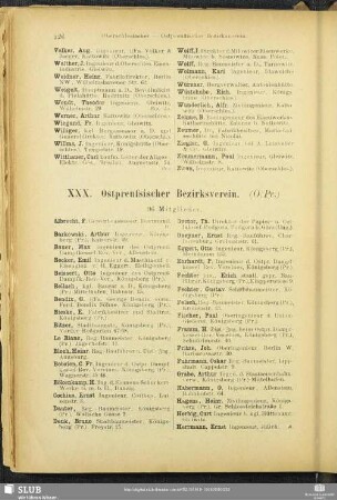 XXX. Ostpreußischer Bezirksverein.