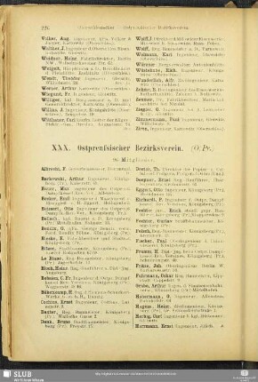 XXX. Ostpreußischer Bezirksverein.