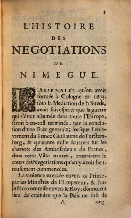 Histoire des négotiations de Nimegue