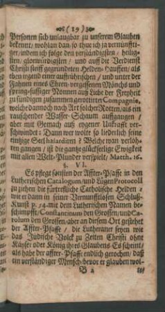 §. VI. Es pflegt sonsten der Affter-Pfaffe in den Lutherischen Catalogum/ [...]