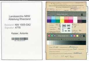 Entnazifizierung Antonie Kaiser , geb. 22.04.1899 ()