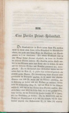 III. Eine Pariser Privat-Heilanstalt.