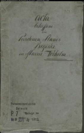 Belegakten zum ??? der Munizipalität Vorhelm 1812