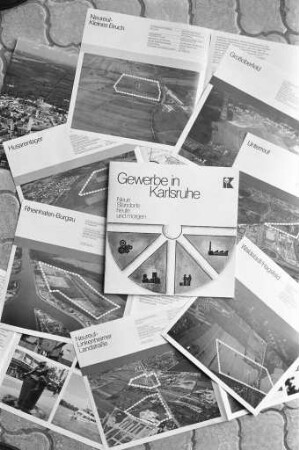 Herausgabe der Broschüre "Gewerbe in Karlsruhe. Neue Standorte heute und morgen" durch die Stadtverwaltung Karlsruhe im Rahmen der örtlichen Wirtschaftsförderung