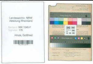 Entnazifizierung Gottfried Hinze , geb. 21.03.1895 (Finanzbeamter)