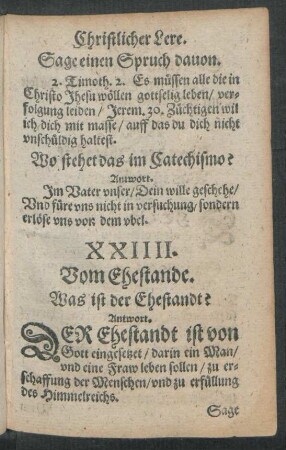 XXIIII. Vom Ehestande.